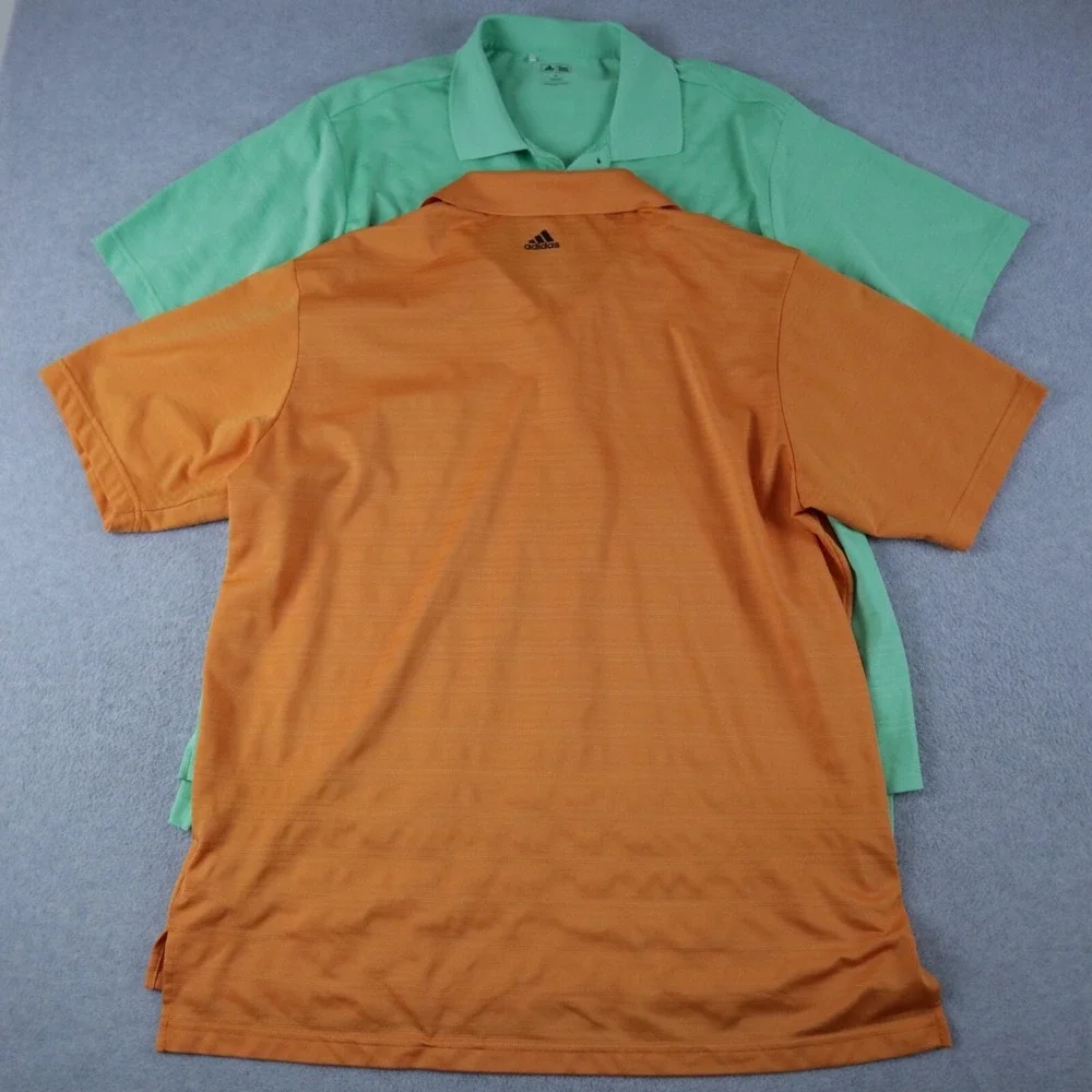 Adidas Golf Polo Shirt Mens XL‎ Performance Striped Short Sleeve Lot of 2